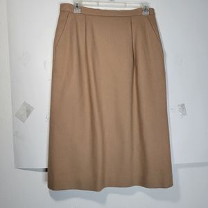 Womens Pendleton Camel Wool Skirt Back Zip Lined Size 10